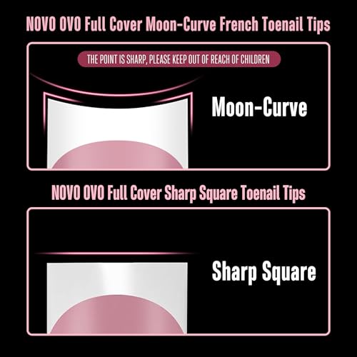 Short Toe Nail Tips White French Tip Press on with Moon Curve, BERRY PINK Thick Sharp Square Toenail Extension, Soft Gel False Nail Kit, Need Glue Builder Gel Top Coat x15 Sizes 240 pcs