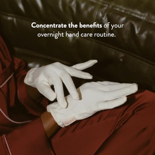 PAUME Overnight Hydration Gloves, 100% Organic Cotton, Ideal for Dry and Cracked Hands, Deliver Healing and Moisturizing Benefits, 1 Pair