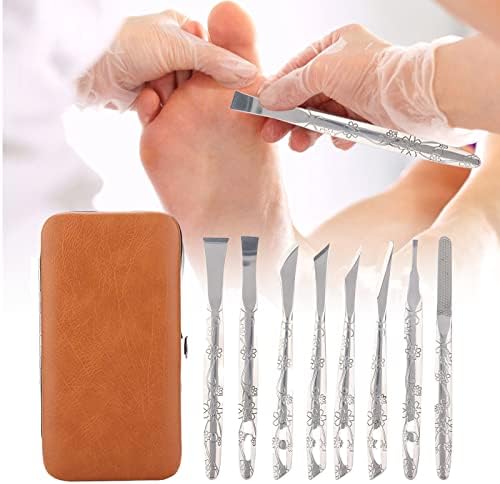 Watris Veiyi 8PCS Foot Shaver Pedicure Tool, Pedicure Knives Set, Stainless Steel Dead Skin Removal Kit, Foot File Callus Nail for Women Men Care Feet