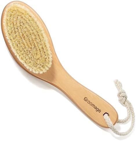 Dry Brush for Body, Natural Bristle Dry Exfoliating Body Brush for Skin Care, Cellulite, Lymphatic Drainage
