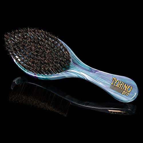 Torino Pro Curve Wave brush #201- Medium Hard Reinforced Curved 360 wave brush - Shower Brush for wash & styles for 360 waves - Great for Wolfing and getting down to your scalp