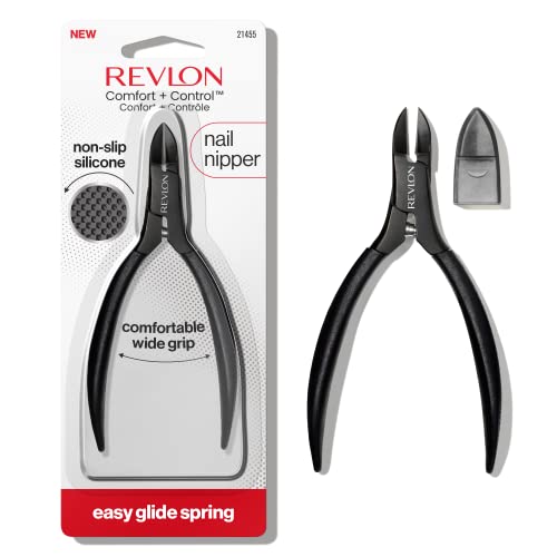 Revlon Comfort and Control Nail Nipper, Easy to Use Trimmer for Manicures, 1 Count