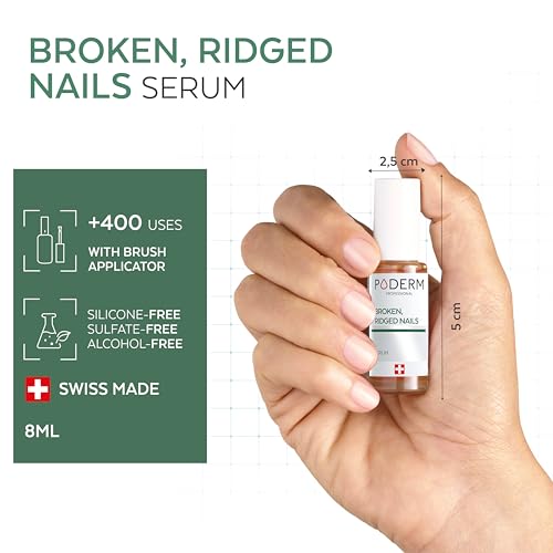 PODERM – 100% NATURAL NAIL REPAIR - Revitalizes Damaged and Split Nails with Hydrating & Exfoliating Formula – Effective Nail care : Also Acts as a Nail Strengthener for Damaged Nails – Swiss Made