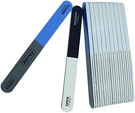 Nail File and Buffer for Natural Nails Dual Sided 4 Steps Shorten-Shape-Smooth-Polishing Nail Tools 20pcs