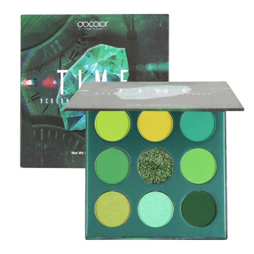 docolor Eyeshadow Palette 9 Colors Green Eyeshadow Gemstone Shadow Palette Highly Pigmented Mattes Shimmers Naked Smokey Glitter Cream Colorful PowderLong Lasting Waterproof Makeup Palette