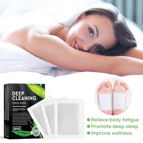 Premium Deep Cleansing Foot Patches Pads: Bamboo Wood Ginger Feet Pads for Promoting Daily Relaxation and Sleeping 30 Packs