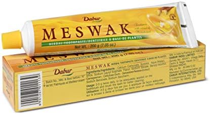 Dabur Meswak Toothpaste - Fluoride Free Toothpaste, for Oral, Gum Health & Dental Care. with Miswak Essence, Daily for Oral Care (Pack of 3)