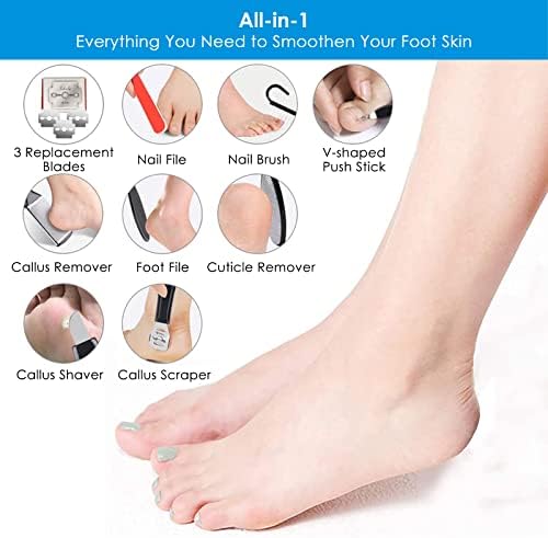 Electric Foot Callus Remover with Vacuum 13-in-1 Rechargeable Foot Scrubber Dead Skin Remover, Waterproof Foot File Pedicure Kit Tools with 2 Speed, Foot Care Kit with LED Battery Display