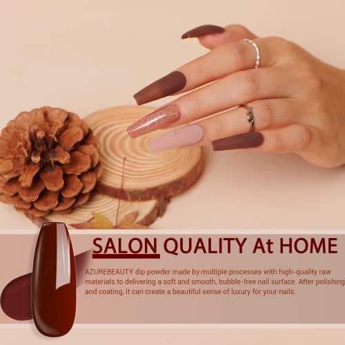 AZUREBEAUTY 42Pcs Dip Powder Nail Kit Starter, 32 Colors All Season Set Green Nude Brown Blue Dipping Powder Set with Top/Base Coat & Recycling Tray for French Art Manicure Salon