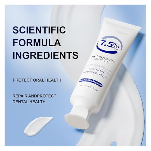 7.5% Hydroxyapatite Toothpaste， Hydroxyapatite Toothpastes for Enamel Protection and Tooth Strengthening, Repair and Protect Toothpaste 4.23oz (White*3PCS)