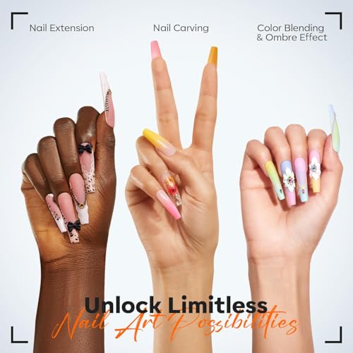Modelones Pro Luxe Acrylic Nail Brush, 100% Pure Kolinsky Sable Hair Size 10 Oval Crimped Shaped Sturdy Ergonomic Handle for Acrylic Powder Sculpting Nail Art Brushes Professional Salon DIY Use