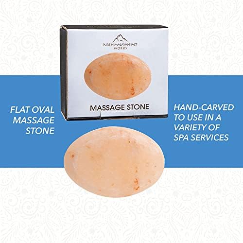 Flat Oval Massage Stone, Pink Crystal Hand-Carved Stone for Massage Therapy, Deodorant and Salt and Sugar Scrubs, 2.5” W x 3.5” L x 1” D (Pack of 6)