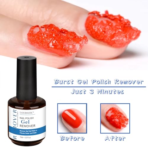 LOUINSTIC Gel Polish Remover: Professional Gel Nail Polish Remover for Nails, 3-5 Minutes Easy Quick Gel Nail Remover