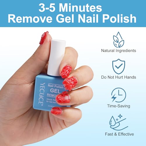 Gel Nail Polish Remover, (3pcs) Gel Polish Remover for Nails, No Need for Foil, Quick & Easy Polish Remover In 3-5 Minutes, No Need Soaking Or Wrapping-15ml