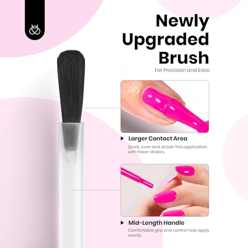 Beetles Neon Pink Gel Nail Polish - 15ml Hema-Free Long-Lasting & Vibrant Soak Off Nail Summer Neon Whispers Gel Polish Colorful Bottle Nail Art Manicure 0.51 Fl Oz