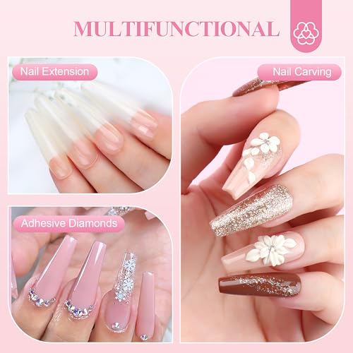 SAVILAND Essentials Acrylic Nail Kit Starter: Acrylic Nail Kit for Beginners with Everything White Pink Clear Acrylic Powder and Liquid Set #8/10/14 Nail Brush Forms Manicure Tools Home Nail Salon DIY