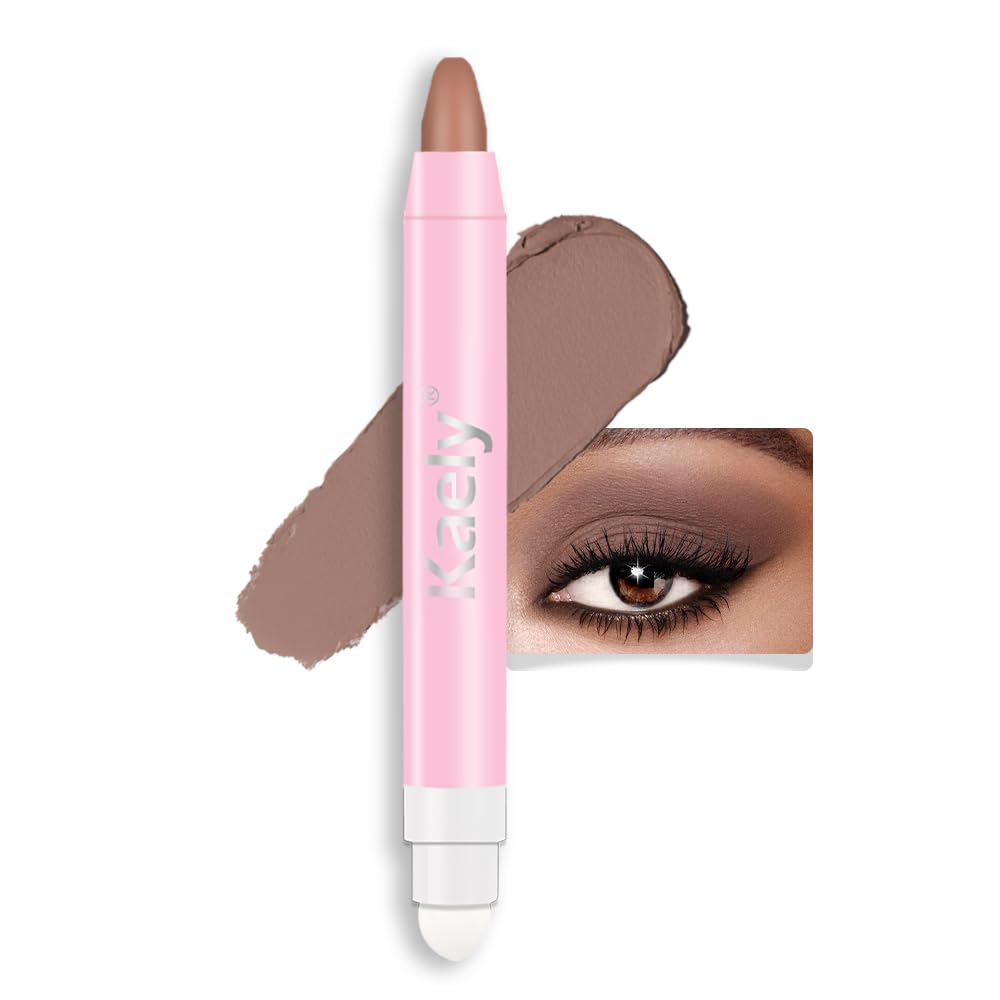 Kaely 2in1 Cream Eye Shadow Brightener Sticks for Eyes, Pencil Eyeshadow Applicator Stick Waterproof Pigmented, Eye Shadow Palette Highlighter Makeup, sombras para ojos, 22 Stone Matte