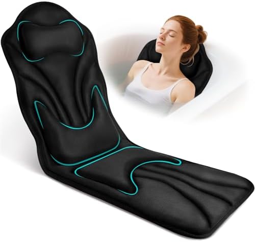 Atsuwell Full Body Bath Pillow for Bathtub, Ergonomic Bathtub Cushion for Neck, Waist, Hip Support, Luxury 3D Mesh Shower Pillow with Non-Slip Suction Cups & Dual Hooks, Pressure Relief, 51'' x17''