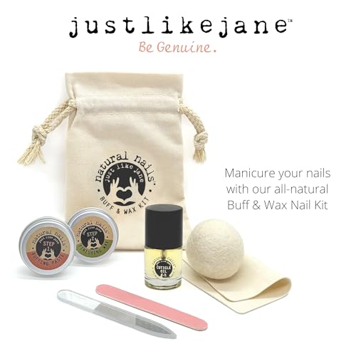 Just Like Jane™ Natural Nails Buff & Wax Kit - New Nano Glass File for Higher Shine!