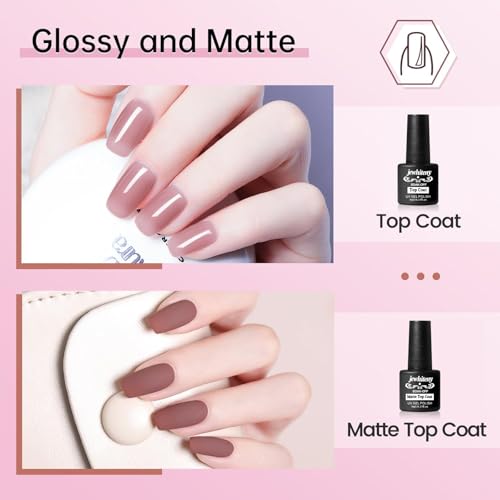 JEWHITENY Poly Extension Gel Nail Kit 14 PCS Poly Gel Kit with Slip Solution and Mini Lamp Nail Art Design Beginner