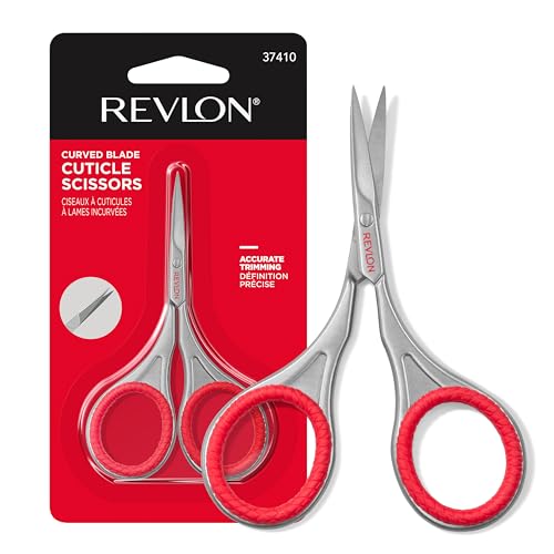 Revlon Cuticle Scissors, Manicure Tool for Safe Nail Care, Hangnail Trimming, Ultra-Fine Stainless Steel Curved Blade, 1 Count