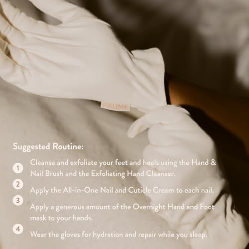 PAUME Overnight Hydration Gloves, 100% Organic Cotton, Ideal for Dry and Cracked Hands, Deliver Healing and Moisturizing Benefits, 1 Pair