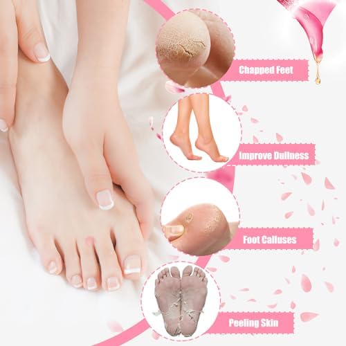 2Pairs Moisturizing Socks - Silicone Socks for Dry Cracked Feet Women - Gel Socks for Dry Cracked Feet Women - Lotion Socks for Repairing and Softening Dry Cracked Feet Skins