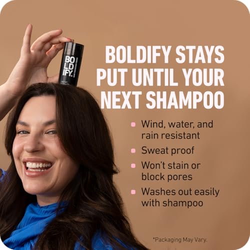 BOLDIFY Hair Fibers (2 x 56g) - Fill In Thinning and Fine Hair for an Instantly Fuller, Thicker Look - 14 Shades for Women & Men - Black
