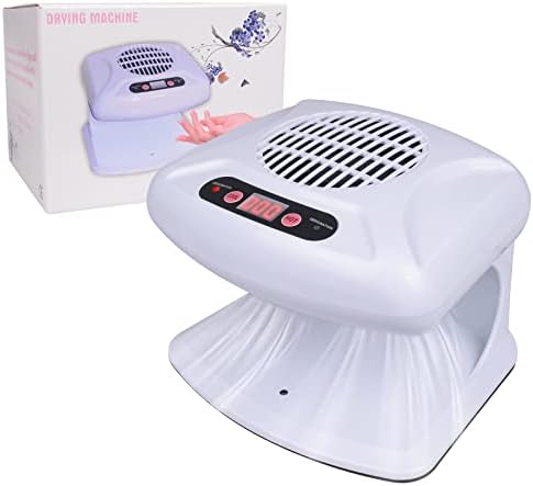 Gegong Air Nail Dryer with Automatic Sensor, 300W Timing Fan Blow for Both Hands and Feet, Warm & Cool Wind Blower Regular Polish, Home Salon Use No Harmful (Light Blue)