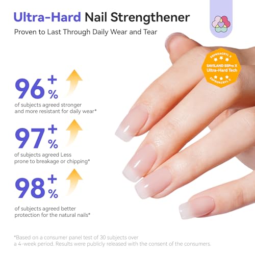 SAVILAND SSProX Ultra Hard Builder Nail Gel: 120 g Clear Plant-Based Hard Gel for Nails Mica Vitamin E Castor Oil U V 3D Nail Extension Gel Strengthening & Thickening DIY Home Use