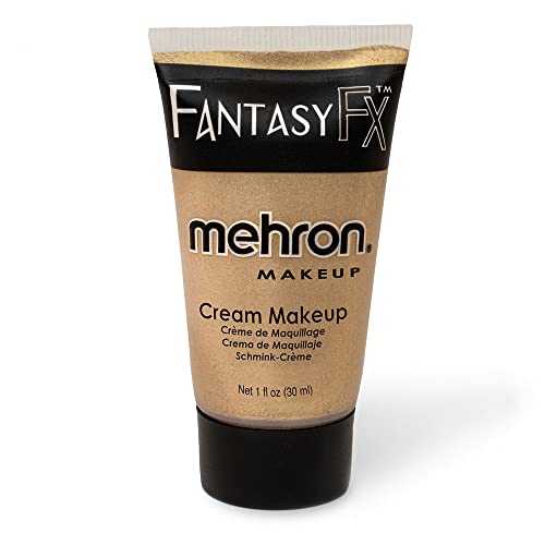 Mehron Makeup Fantasy FX Cream Makeup | Water Based | Halloween | Gold Face & Body Paint For Adults 1 fl oz (30ml) (Gold)