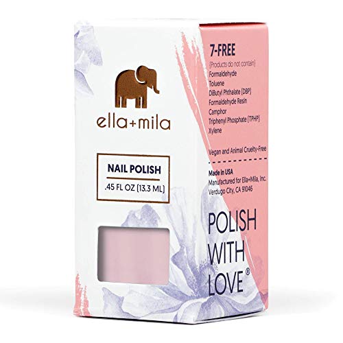 ella+mila Dream Collection - My Fantasy Fast Drying Nail Polish - Pearly Pale Pink Vegan Nail Polish - Chip Resistant 17 Free Nail Polish with Metallic Finish