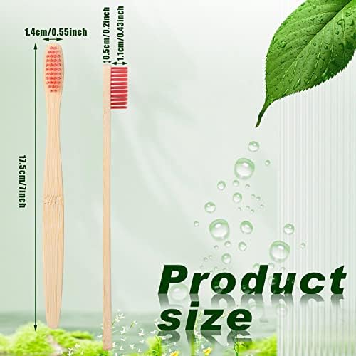 Sieral 120 Pcs Bamboo Toothbrushes Bulk, Soft Bristle Toothbrush for Adults, Eco Friendly Natural Wooden Toothbrushes, Vegan Organic Bamboo Travel Tooth Brush, Individually Wrapped, 7 Inch 12 Color