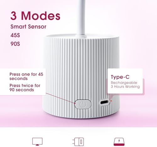UV LED Nail Lamp 27W Mini Flash Cure Light for Gel X Nails Rechargeable Goose Neck UV Lamp Nail Dryer, Quick Drying Nail Lamp Flash Cure Lamp for Nail Salon Home DIY Manicure
