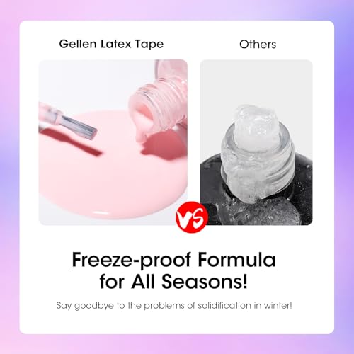 Gellen Gel Polish Remover Kit for Nails, Gel Nail Polish Remover 3-5 Minutes Removal, Pink Liquid Latex Tape Easy to Peel Off, with Manicure Tools, Fast & Easy Removedor de Esmalte Gel
