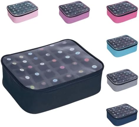 Small Clear Nail Polish Organizer Holds 30 bottles(15ml-0.5fl.oz) Nail Polish Case Multifunctional Nail Polish Bag organizer, Cosmetic Travel Makeup Cases for Women Black