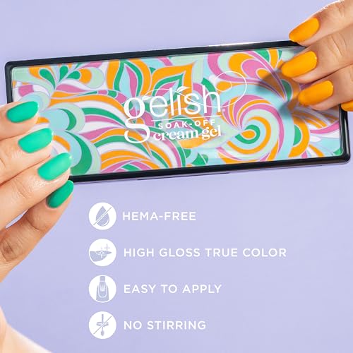 Gelish Cream Gel - Solid Gel Nail Polish, Solid Gel Nail Polish Palette, Cream Gel Nail Polish with Brush, LED Cure, Long-Lasting Soak Off Polish