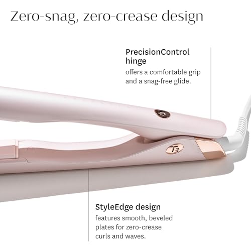 T3 SinglePass Smooth X Professional Flat Iron with Extra-Long Ceramic Plates for Faster Styling, 9 Heat Settings for All Hair Types, For Straightening, Curling, and Waving