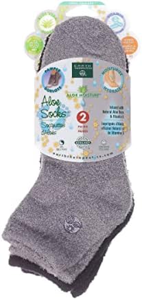 Earth Therapeutics Aloe Socks - Double Pack - Gray/Black (2 Pairs)