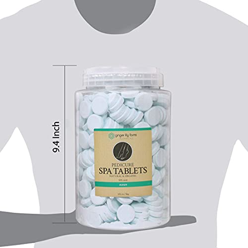 Ginger Lily Farms Botanicals Pedicure Spa Tablets, Natural & Organic, Replenishes Moisture, Softens & Conditions Skin, Ocean Scent, 105 Ounces, 500-Count