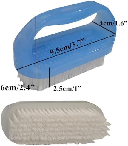 Coralpearl Nail Brushes X 2 for Cleaning Hand Finger Foot Toe with Cuticle Remover, Small Scrubber Cleaner with Handle, Soft Scrub Set for Fingernail Manicure, Toenail Pedicure, Gardener, Mechanic