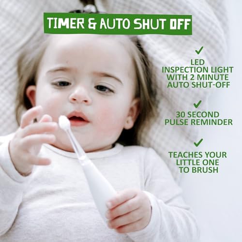 Jack N' Jill Tickle Tooth Toddler Toothbrush & Toothpaste Set - Baby Electric Toothbrush, Natural Toothpaste for Kids, Made for Tiny Teeth, Organic Fruit Flavor (Strawberry & Blueberry)