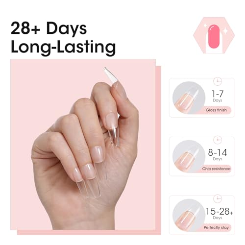 Gellen Solid Nail Glue Gel Kit - 8g Gel and 8w Mini UV Light LED Lamp for Cured Nails, Press on Glue for Acrylic Fake Tips, Salon Art DIY at Home