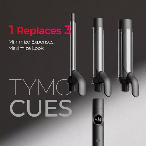 TYMO Curling Iron Set - 3 in 1 Ceramic Hair Curler 1/2, 1, 1 1/2 Inch, Professional Ionic Curling Wand for Travel, Fast Heating, 5 Temps & Dual Voltage for Shiny Defined Curls to Beach Waves
