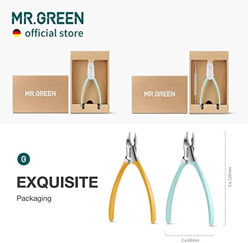 MR.GREEN Toenail Clippers Stainless Steel Ingrown Nail Cutter Thick and Hard Nails Pedicure Manicure Tools (Green+Nail Remover)