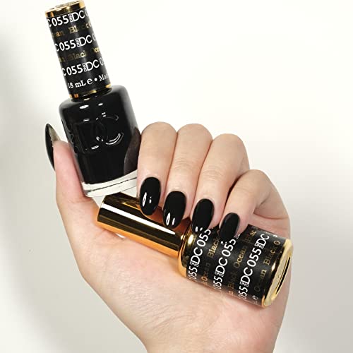 DND Gel Black Polish Set, UV/LED GelPolish and Air Dry Nail Lacquer, Matching Chip-Free Polish Duo, 0.5 Fl Oz Each