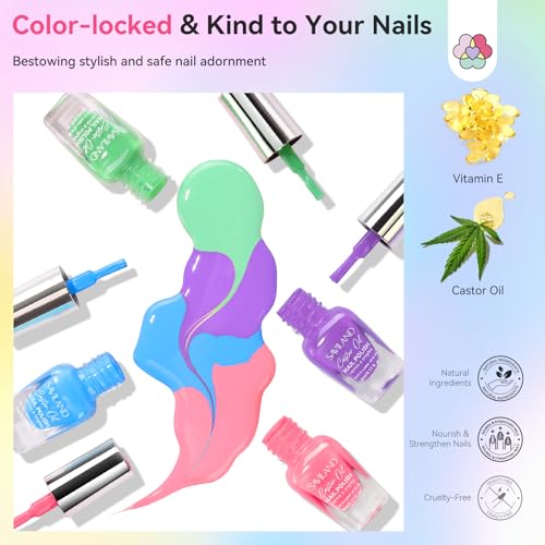 SAVILAND Color Artistry Nail Polish Set: 20+3 5ml Quick Dry Pastel Regular Nail Polish Kit Spring Summer Fingernail Polish Bulk with Base Glossy & Matte Top Polish Coat Nail Art Women Gift