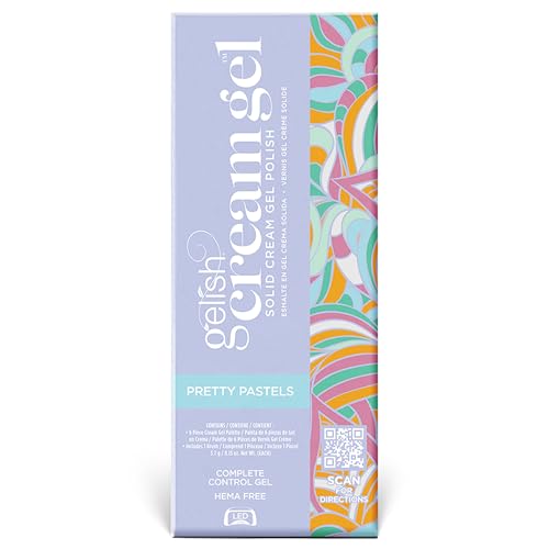 Gelish Cream Gel - Solid Gel Nail Polish, Solid Gel Nail Polish Palette, Cream Gel Nail Polish with Brush, LED Cure, Long-Lasting Soak Off Polish
