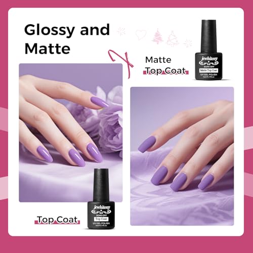 JEWHITENY 28 Colors Poly Nail Gel Kit with Base Top Coat Purple Blue Yellow Nude Pink Glitter Shades Quick-Dry for Beginners DIY Need U V Lamp Curing