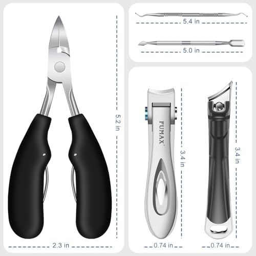 Toenail Clippers for Seniors Thick Toenails, Large Wide Opening Toe Nail Clippers for Men Thick Nails, Heavy Duty Sharp Slanted Nail Clippers Fingernail Clipper Gifts for Men Women